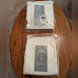 Ivory Quinn basket weave grommet drapery panels 50x84" (2 panels)